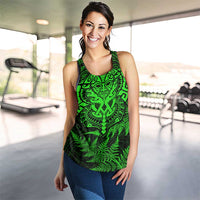 New Zealand Rugby All Green Women Racerback Tank Silver Fern All Black Mix Ta Moko LT09