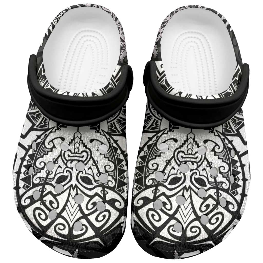 New Zealand Rugby All White Clogs Shoes Silver Fern All Black Mix Ta Moko
