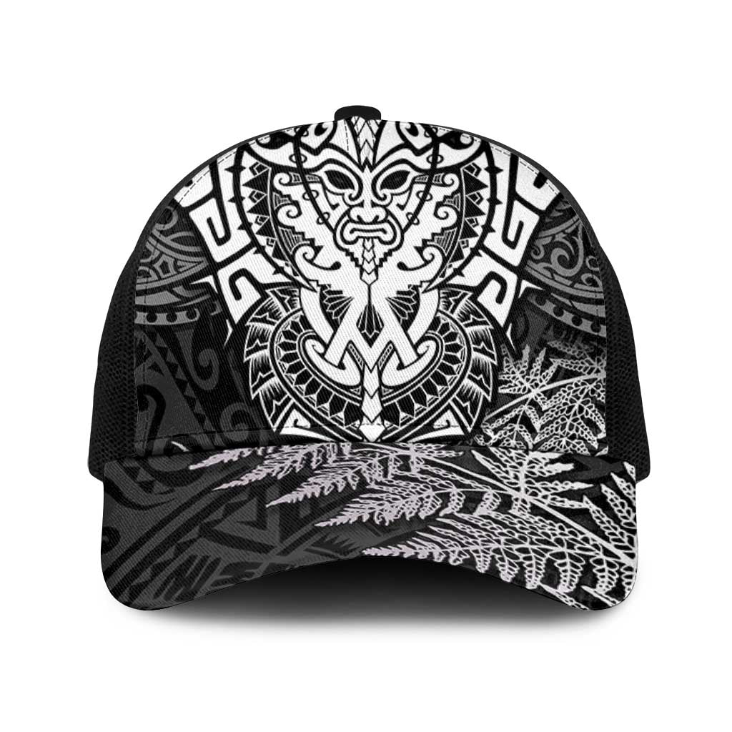 New Zealand Rugby All White Mesh Trucker Cap Silver Fern All Black Mix Ta Moko - Polynesian Pride
