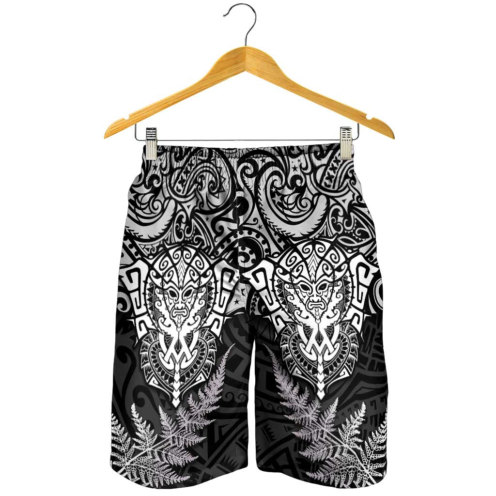 New Zealand Rugby All White Shorts for Men Silver Fern All Black Mix Ta Moko LT09