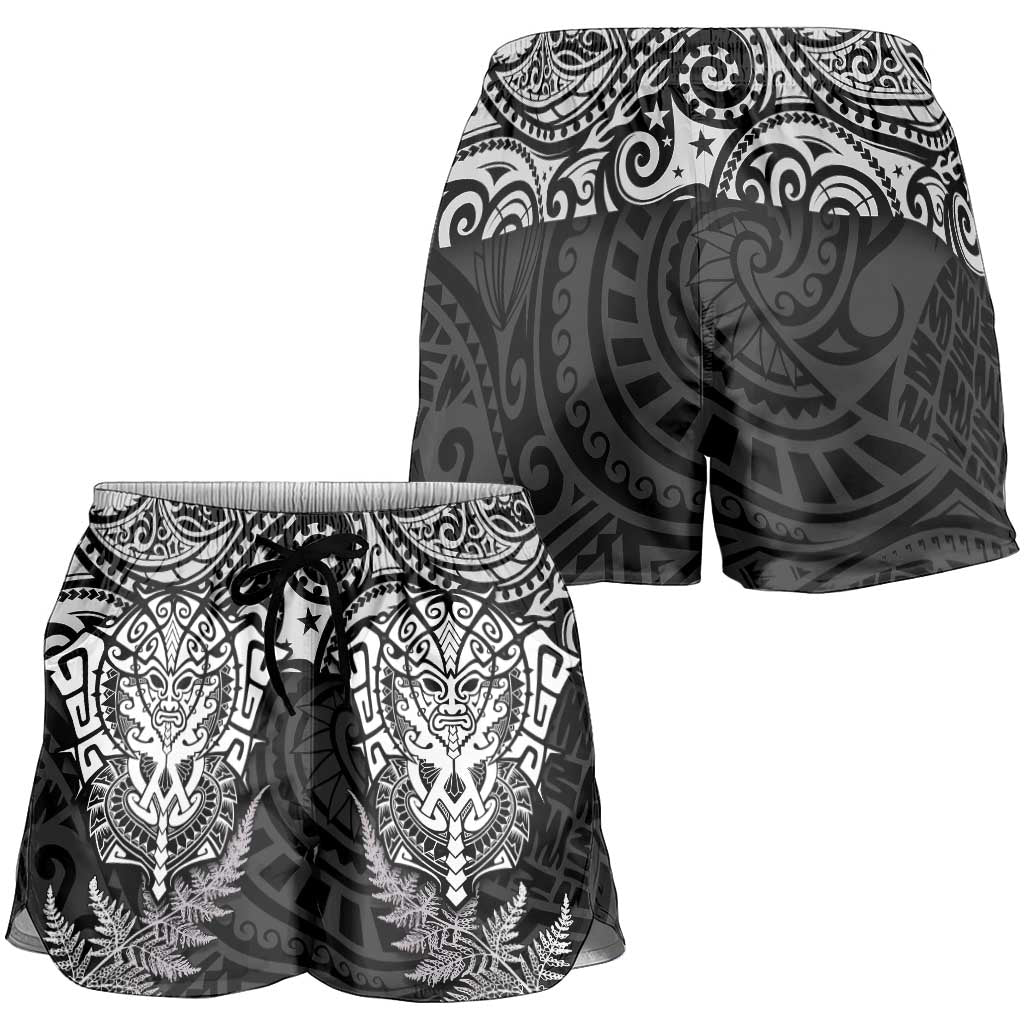 New Zealand Rugby All White Shorts for Women Silver Fern All Black Mix Ta Moko