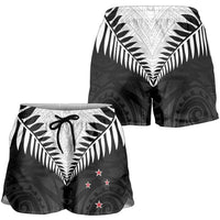 New Zealand Shorts for Women Aotearoa Maori Kiwi Black Fern - Polynesian Pride