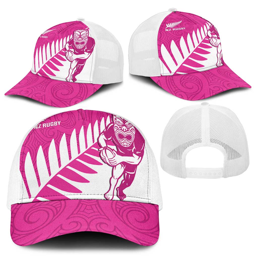 New Zealand Silver Fern Rugby Baseball Net Cap Go All Black Maori Pink Version - Polynesian Pride