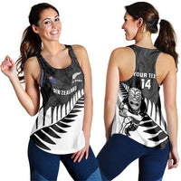 New Zealand Silver Fern Rugby Custom Women Racerback Tank All Black Go Champions Maori Pattern - Polynesian Pride