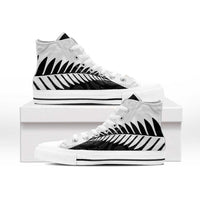 New Zealand Silver Fern Rugby High Top Shoes All Black Go Champions Maori Pattern - Polynesian Pride