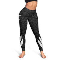 New Zealand Silver Fern Rugby Leggings All Black Go Champions Maori Pattern - Polynesian Pride