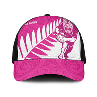 New Zealand Silver Fern Rugby Mesh Trucker Cap Go All Black Maori Pink Version - Polynesian Pride
