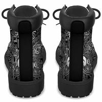 New Zealand Taiaha Maori All Season Boots Kiwikiwi Minimalist Silver Fern Tukutuku Motif