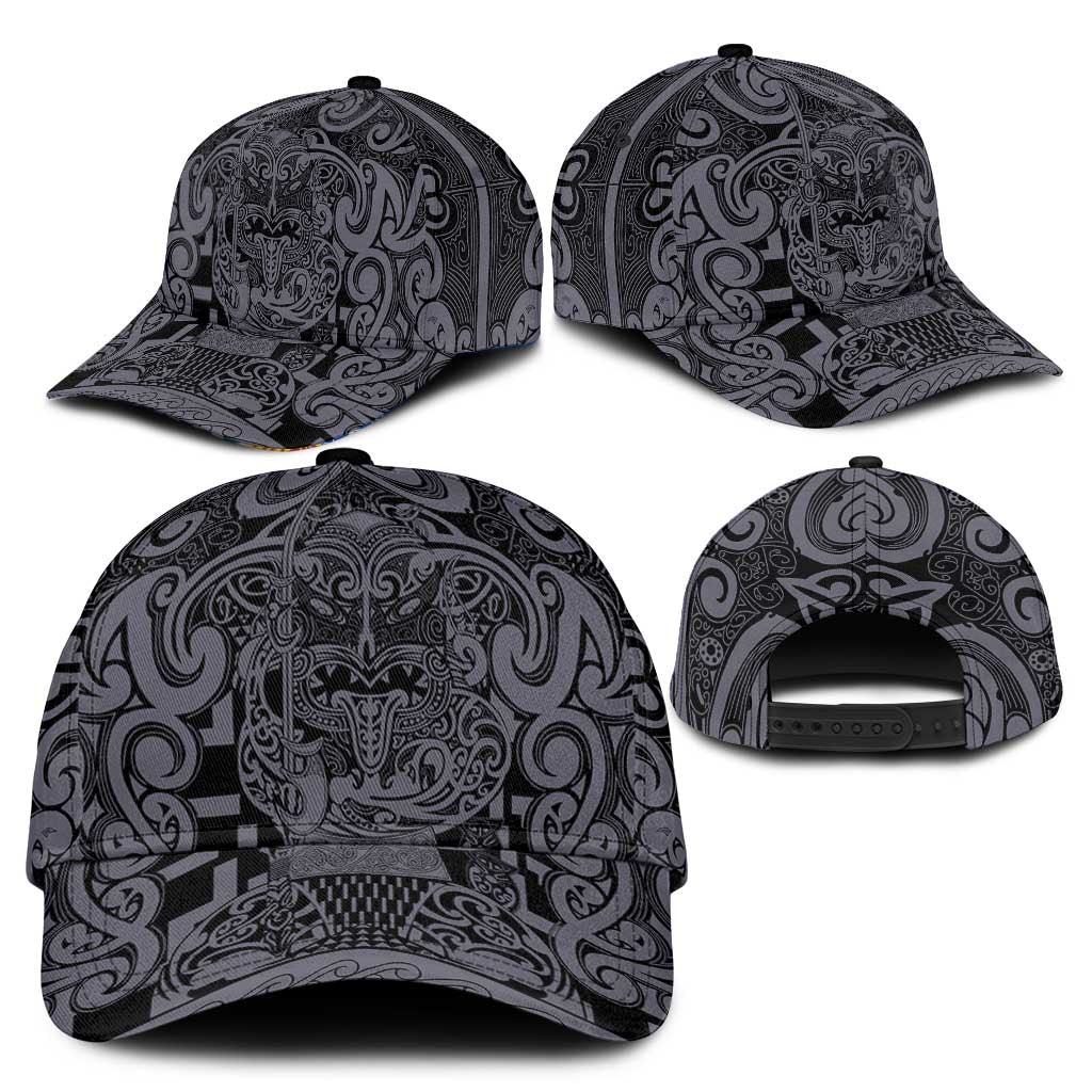 New Zealand Taiaha Maori Classic Cap Minimalist Silver Fern All Black LT09