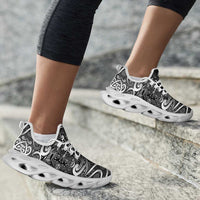 New Zealand Taiaha Maori Clunky Sneakers Kiwikiwi Minimalist Silver Fern Tukutuku Motif