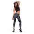 New Zealand Taiaha Maori Leggings Minimalist Silver Fern All Black LT09