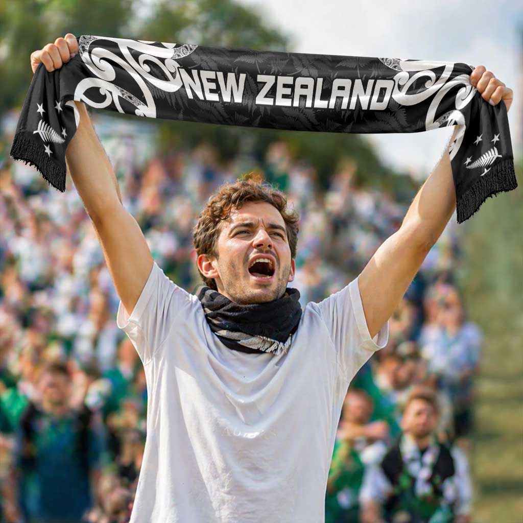 New Zealand WC2026 Black Soccer Scarf Silver Fern