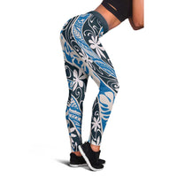 Ninamu Tahiti Tiare Monstera Leggings Polynesian Pattern Curve Style - Polynesian Pride