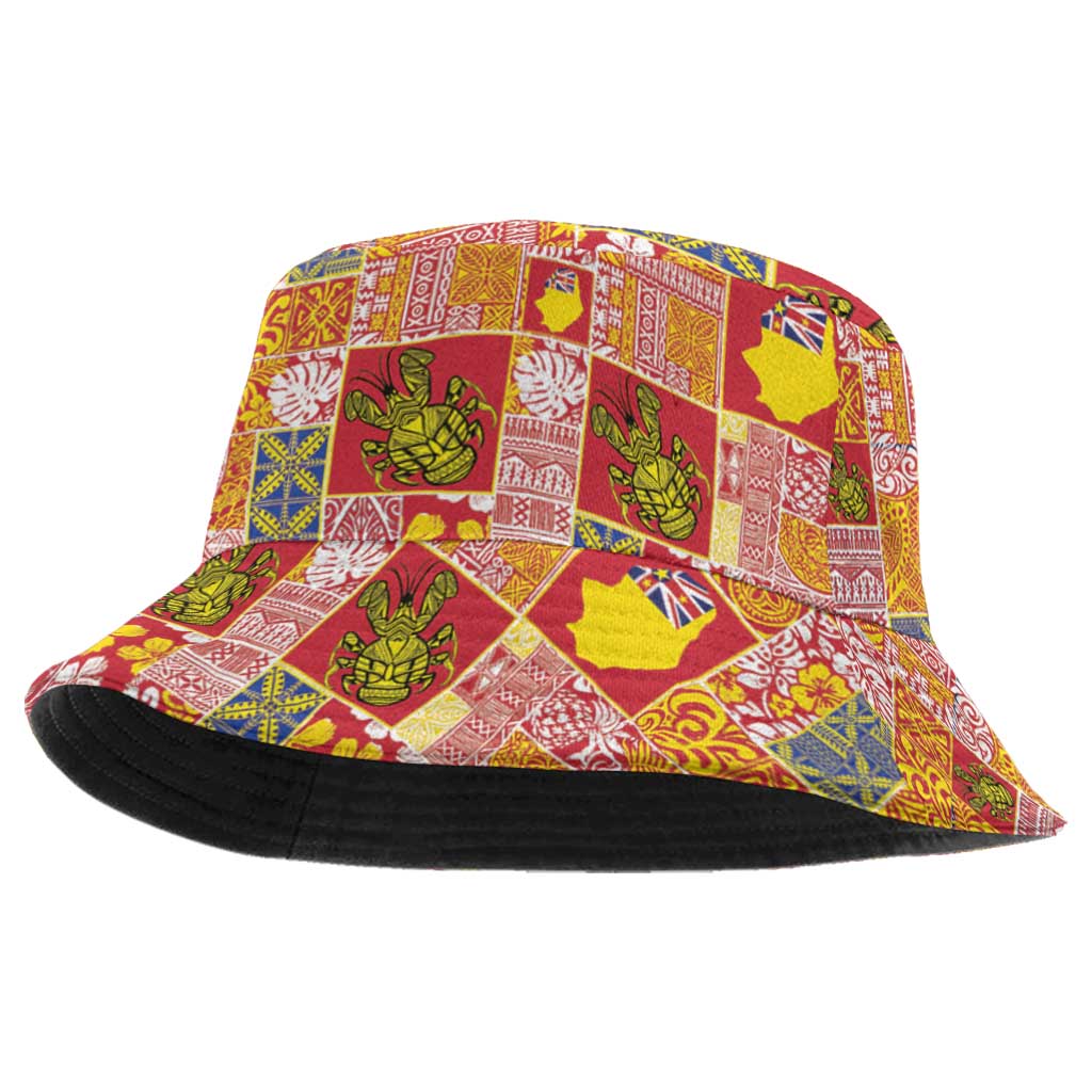 Niue Monuina e Kilisimasi Bucket Hat Pacific Patchwork Xmas Vibes - Polynesian Pride
