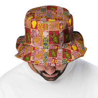 Niue Monuina e Kilisimasi Bucket Hat Pacific Patchwork Xmas Vibes - Polynesian Pride