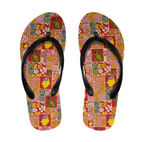 Niue Monuina e Kilisimasi Flip Flops Pacific Patchwork Xmas Vibes - Polynesian Pride