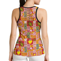 Niue Monuina e Kilisimasi Hollow Tank Top Pacific Patchwork Xmas Vibes - Polynesian Pride