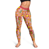 Niue Monuina e Kilisimasi Leggings Pacific Patchwork Xmas Vibes - Polynesian Pride
