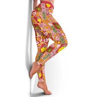 Niue Monuina e Kilisimasi Leggings Pacific Patchwork Xmas Vibes - Polynesian Pride