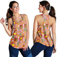 Niue Monuina e Kilisimasi Women Racerback Tank Pacific Patchwork Xmas Vibes - Polynesian Pride