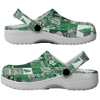 Norfolk Island Meri Krismas Clogs Shoes Pacific Patchwork Xmas Vibes - Polynesian Pride