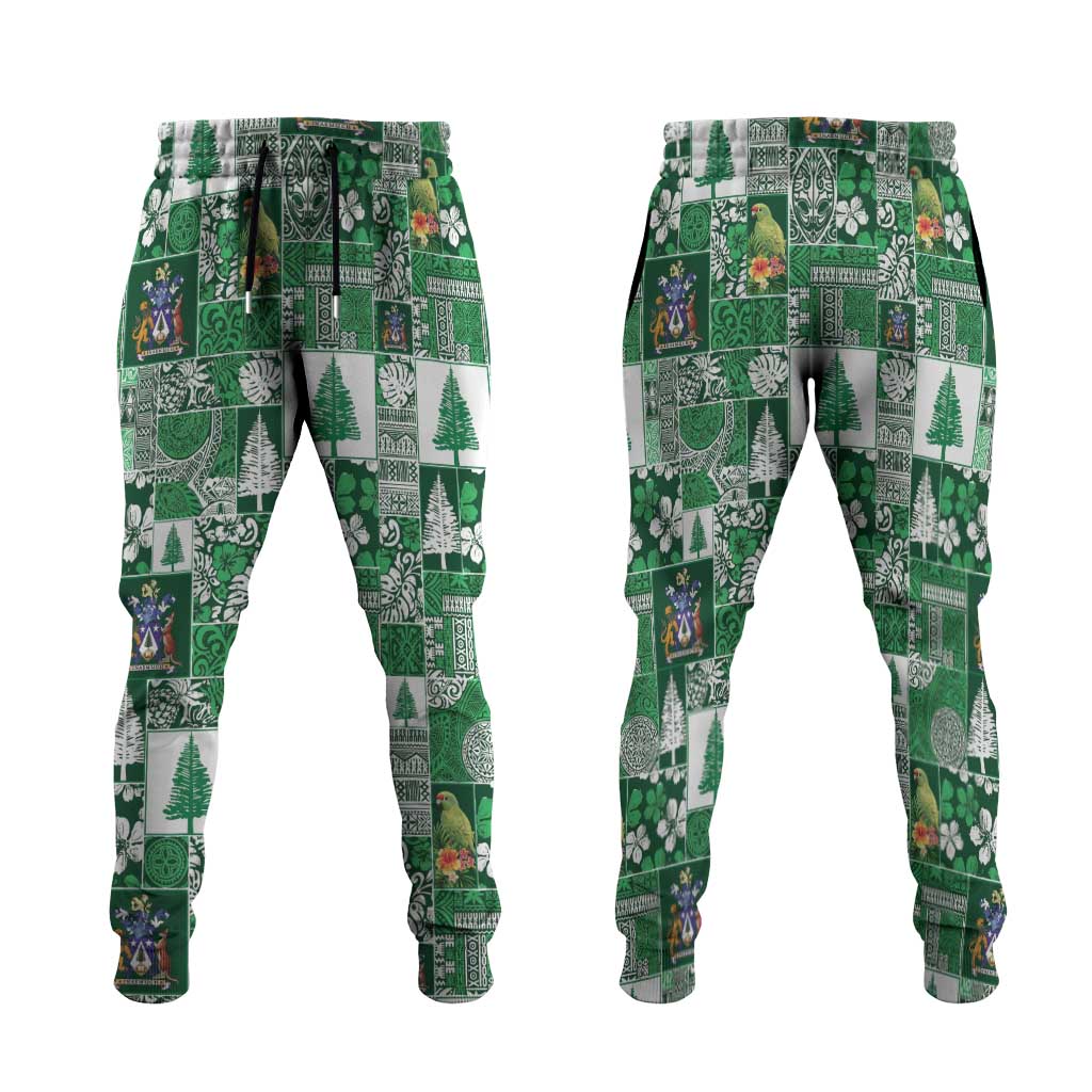 Norfolk Island Meri Krismas Jogger Pants Pacific Patchwork Xmas Vibes - Polynesian Pride