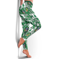 Norfolk Island Meri Krismas Leggings Pacific Patchwork Xmas Vibes LT9 - Polynesian Pride