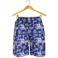 Northern Mariana Islands Magof Nochebuena Shorts for Men Pacific Patchwork Xmas Vibes - Polynesian Pride