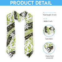 Olive Tahiti Tiare Monstera Graduation Stole Polynesian Pattern Curve Style