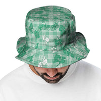 Omaomao Aloha Hawaii Bucket Hat Plumeria Lei With Palaka Motif - Polynesian Pride