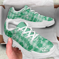 Omaomao Aloha Hawaii Chunky Sneakers Plumeria Lei With Palaka Motif LT14 - Polynesian Pride