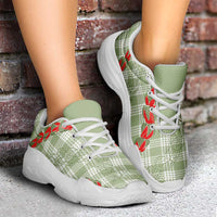 Omaomao Aloha Hawaii Chunky Sneakers Rosebud Lei With Palaka Motif - Polynesian Pride