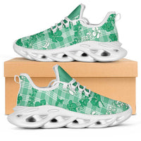 Omaomao Aloha Hawaii Clunky Sneakers Plumeria Lei With Palaka Motif - Polynesian Pride