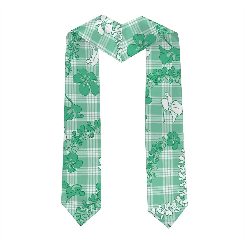 Omaomao Aloha Hawaii Graduation Stole Plumeria Lei With Palaka Motif - Polynesian Pride