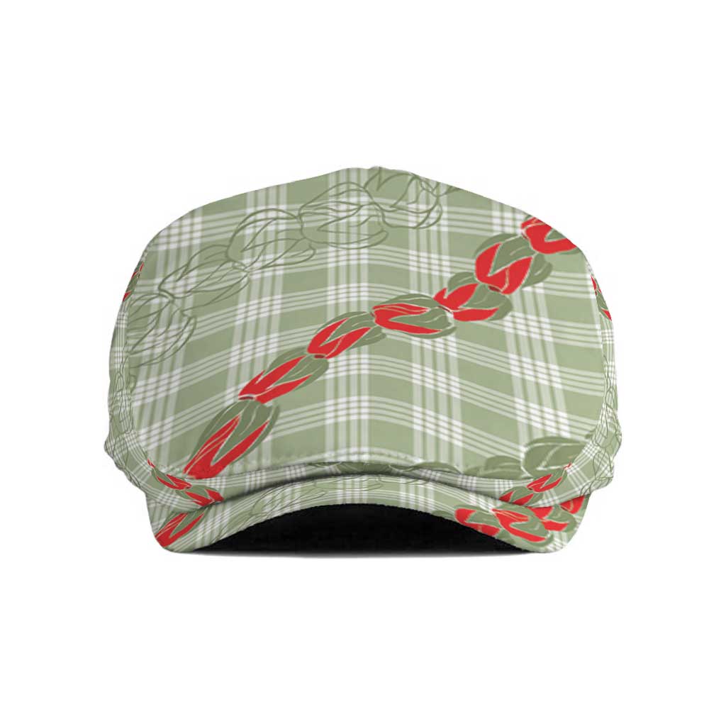 Omaomao Aloha Hawaii Jeff Hat Rosebud Lei With Palaka Motif - Polynesian Pride