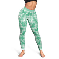 Omaomao Aloha Hawaii Leggings Plumeria Lei With Palaka Motif - Polynesian Pride