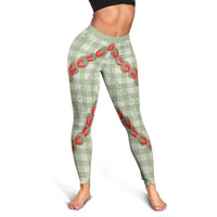 Omaomao Aloha Hawaii Leggings Rosebud Lei With Palaka Motif - Polynesian Pride