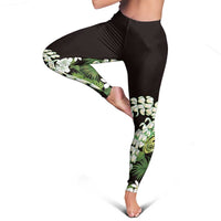 Omaomao Aloha Hawaii Lei Leggings Tropical Flowers Elegant Vibe - Polynesian Pride