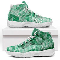 Omaomao Aloha Hawaii Sneakers J11 Plumeria Lei With Palaka Motif - Polynesian Pride