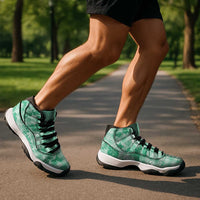 Omaomao Aloha Hawaii Sneakers J11 Plumeria Lei With Palaka Motif - Polynesian Pride