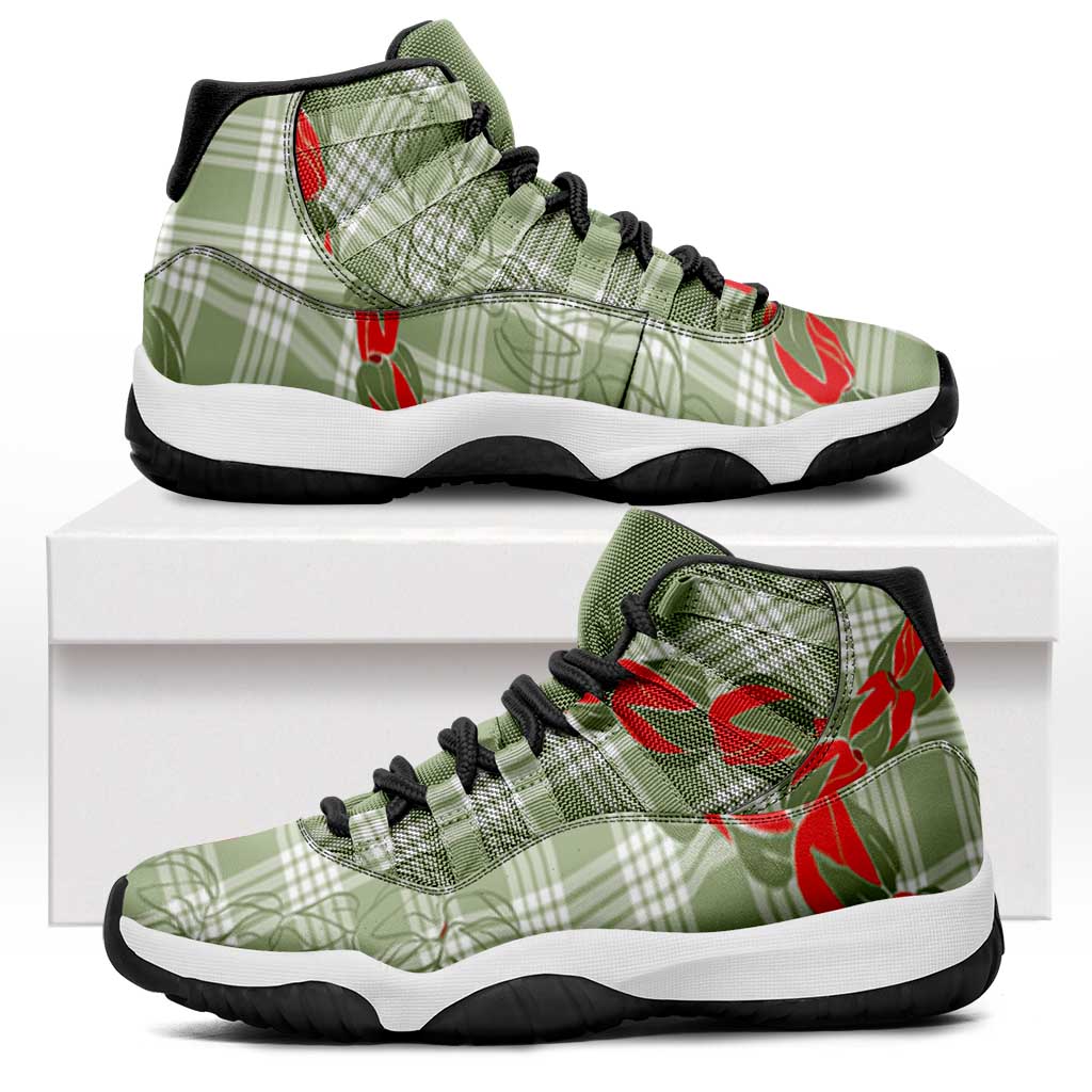 Omaomao Aloha Hawaii Sneakers J11 Rosebud Lei With Palaka Motif - Polynesian Pride