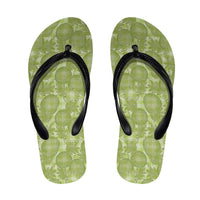 Omaomao Hawaii Breadfruit Palaka Motifs Flip Flops