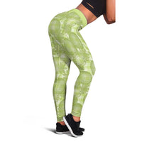 Omaomao Hawaii Breadfruit Palaka Motifs Leggings