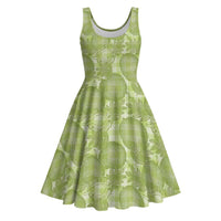 Omaomao Hawaii Breadfruit Palaka Motifs Midi Dress
