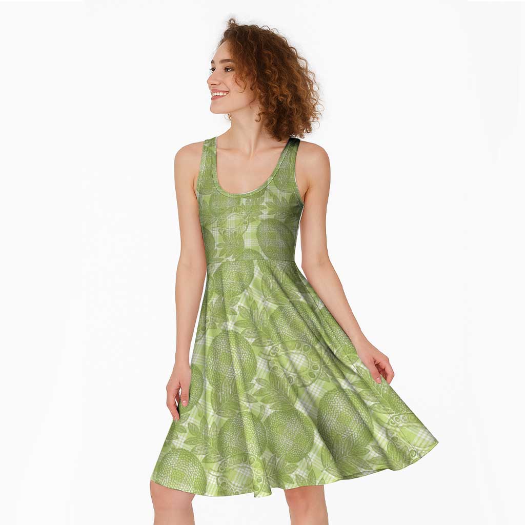 Omaomao Hawaii Breadfruit Palaka Motifs Midi Dress