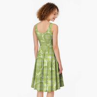 Omaomao Hawaii Breadfruit Palaka Motifs Midi Dress