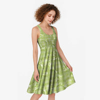 Omaomao Hawaii Breadfruit Palaka Motifs Midi Dress