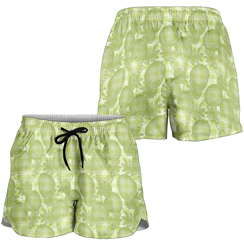 Omaomao Hawaii Breadfruit Palaka Motifs Shorts for Women
