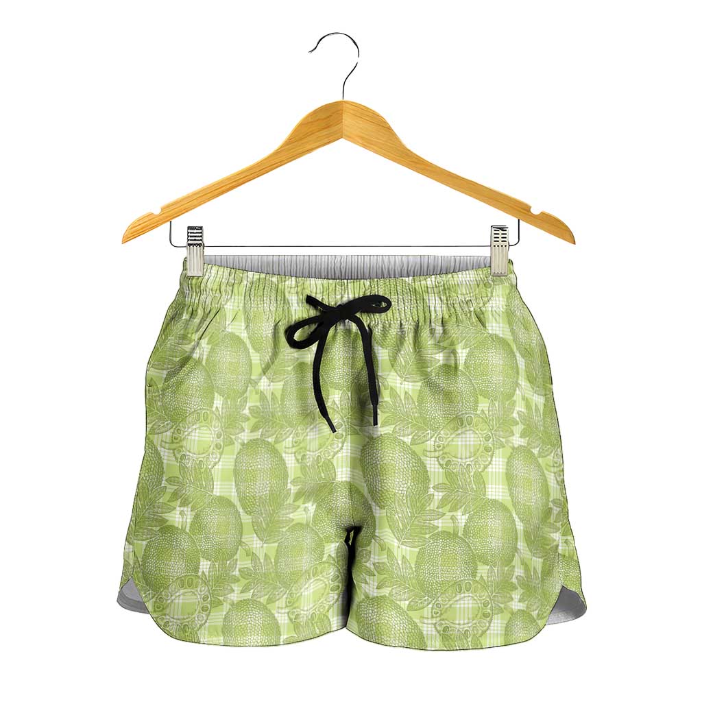 Omaomao Hawaii Breadfruit Palaka Motifs Shorts for Women