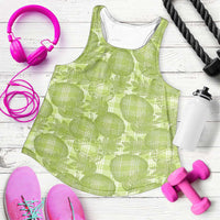 Omaomao Hawaii Breadfruit Palaka Motifs Women Racerback Tank